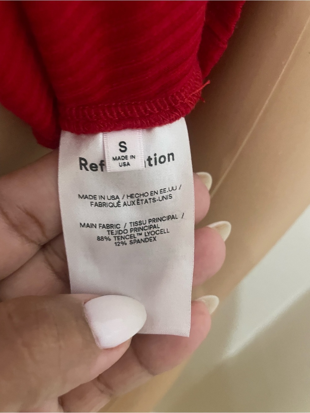 Reformation Red Ribbed Square-Neck Tank - Picture 2 of 9